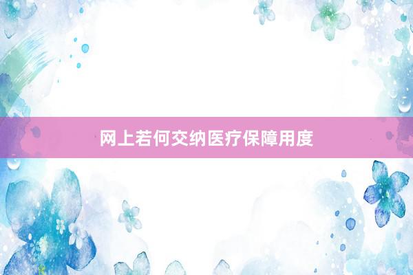 网上若何交纳医疗保障用度
